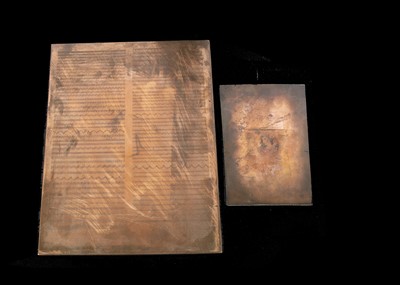 Lot 311 - A pair engraved steel and copper plates