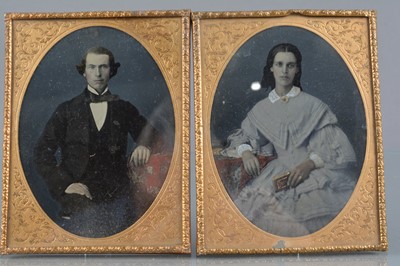 Lot 94 - A mid-19th Century Double Portrait Pair of Quarter-Plate Ambrotypes of a Couple