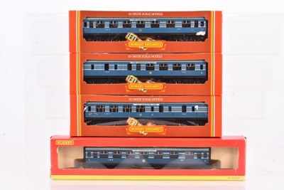 Lot 152 - Hornby 00 Gauge Margate and China LMS Blue 'The Coronation Scot' Coaches