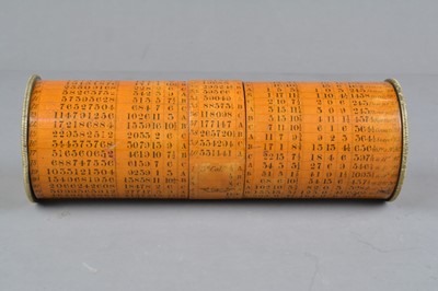 Lot 138 - A 19th Century lacquered satinwood and brass 'McFarlane's Calculating Cylinder'