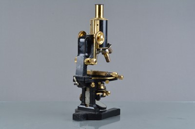 Lot 144 - An early 20th Century black-painted and lacquered brass Carl Zeiss Compound Monocular Microscope