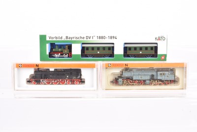 Lot 18 - N Gauge German Steam Tank Locomotives and Branchline Passenger Train by Arnold and Kato