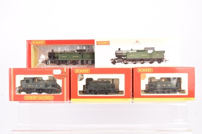 Lot 191 - Hornby 00 Gauge GWR green Tank Engines and black Saddle Tank