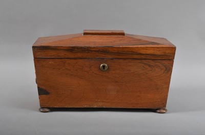 Lot 170 - A Regency rosewood veneered sarcophagus tea caddy