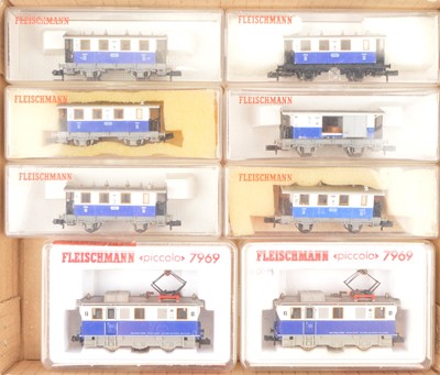 Lot 22 - N Gauge Fleischmann Swiss Eidelweiss Electric Mountain Track Cleaning Locomotives and Coaches (7)