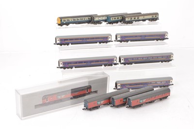 Lot 81 - N Gauge Rail Express Systems Diesel Locomotive First Great Western Coaches and BR Coaches (13)
