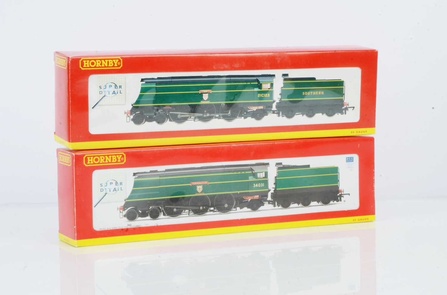 Lot 92 - Hornby China OO Gauge Bullied West Country Class Steam Locomotives and Tenders