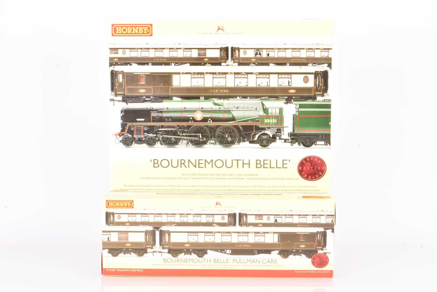 Lot 243 - Hornby 00 Gauge Bournemouth Belle Train Pack and additional Pullman Cars