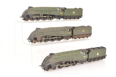 Lot 315 - Hornby and Bachmann 00 Gauge modified and renumbered BR green Class A4 Locomotives and Tenders (3)