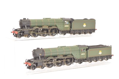 Lot 316 - Pair of Hornby 00 Gauge modified and renumbered BR green Gresley Class A3 Locomotives and tenders