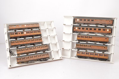 Lot 331 - Kitbuilt and Modified Hornby 00 Gauge LNER Gresley Teak Coaches including articulated Suburban and Main Line