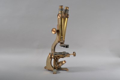 Lot 175 - A 19th century and later B. Cooke & Son brass binocular microscope