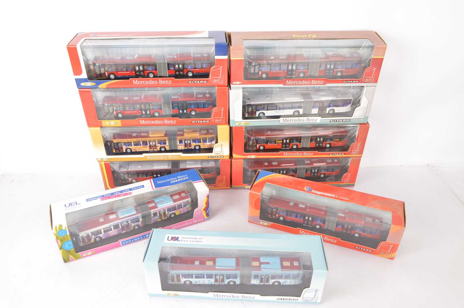 Lot 129 - Creative Master Northcord 1:76 Scale Mercedes Benz Citaro Articulated Bendy Buses