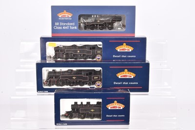 Lot 456 - Bachmann 00 Gauge BR black Standard Class 4MT and Ivatt Steam Tank Locomotives