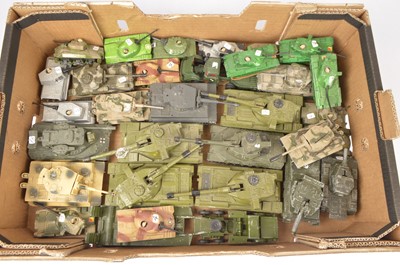 Lot 253 - Vintage and Modern Playworn Diecast Tanks (30)