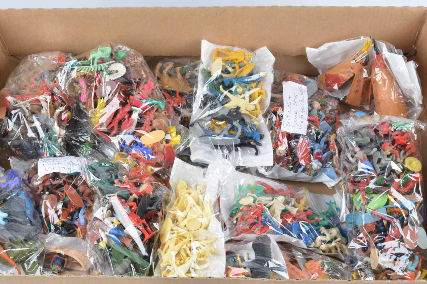 Lot 312 - Very large collection of miscellaneous plastic figures from 1960's-present by various makers including Crescent Timpo Britains Lone-Star and others (700+)