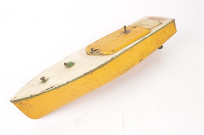 Lot 418 - A circa 1930'S B Boats clockwork Launch and Hornby Tinplate Swift Speedboat