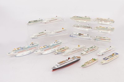 Lot 422 - Collection of modern waterline and mounted model and souvenir resin and metal  Princess and other lines cruise ships by various makers (19)