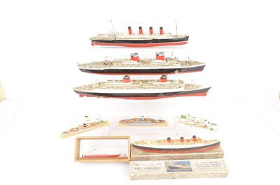 Lot 424 - Collection of model ships by Airfix Chad Valley and various waterline models