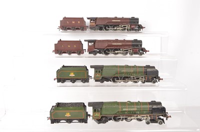Lot 493 - Four Hornby-Dublo 00 Gauge 3-Rail unboxed Duchess Class Locomotives and Tenders, (8 incl tenders)