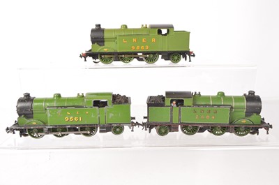 Lot 502 - Three Hornby-Dublo 00 Gauge 3-Rail unboxed repainted LNER green 0-6-2T Tank Engines (3)
