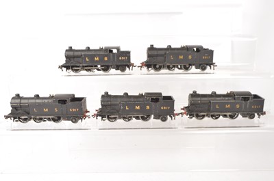 Lot 505 - Five Hornby-Dublo 00 Gauge 3-Rail unboxed LNER black 0-6-2T 6917 Tank Engines all with solid pony wheels