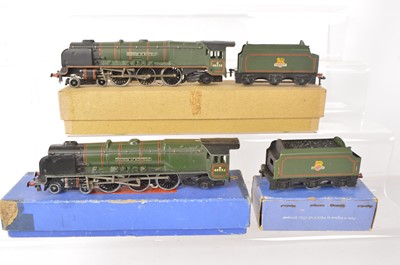 Lot 572 - Pair of Hornby-Dublo 00 Gauge 3-Rail EDL3 BR green 4-6-2 46232 'Duchess of Montrose' Locomotives and Tenders (4)
