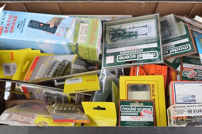 Lot 673 - Airfix Ratio and Slaters 00 gauge Locomotive and wagon kits  with Hornby and Formcraft building kits and other accessories all in original boxes/packaging (56)