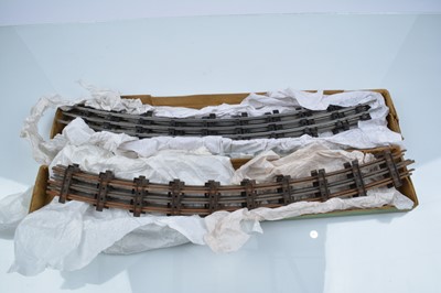 Lot 736 - Two Boxes of Hornby 0 Gauge 3-rail Solid Steel Curved Rails (2 boxes)