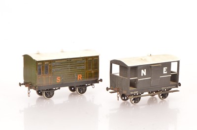 Lot 767 - A Pair of Gauge 1 wooden-bodied Wagons by Milbro (2)