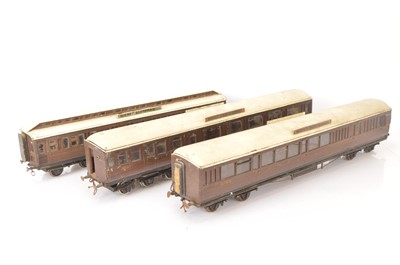 Lot 768 - A rake of Three Gauge 1 GNR 'Night Scotsman' Coaches possibly by Milbro (4)