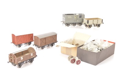 Lot 776 - Scratch- or Kit-built Finescale Gauge 1 Freight Stock and spare Wheelsets (qty)