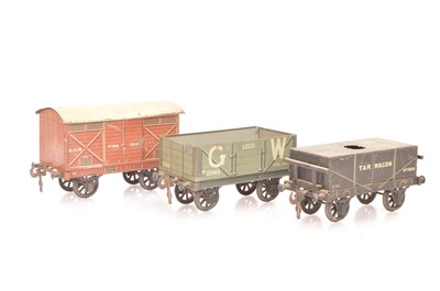 Lot 799 - Three uncommon Carette (for B-L) 2" Gauge Goods Wagons (3)