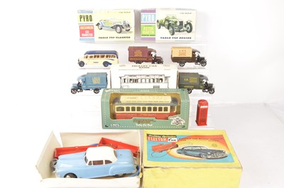 Lot 356 - Pyro plastic Car Kits Marx  Electric Car Ertl Tram car Money Banks and Corgi Classic Commercial Vehicles (11)