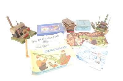 Lot 403 - Meccano Gear Set A Clockwork Motor Instructions and Stationary Steam Engine