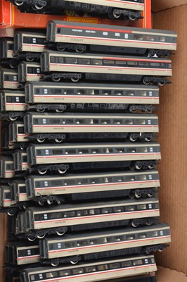 Lot 458 - Hornby 00 gauge BR beige/black livery Mark 4 Inter City coaches (18)