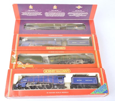 Lot 468 - Hornby 00 gauge A4 class 4-6-0 Steam Locomotives and tenders BR livery in original boxes (4)