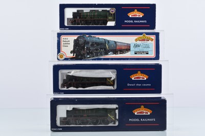 Lot 607 - Modified Bachmann  00 gauge  BR green Jubilee class 4-6-0 Steam Locomotives and Tenders (4)