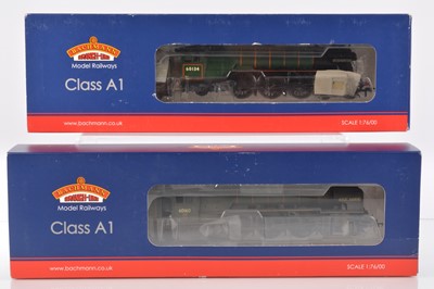 Lot 610 - Modified Bachmann   00 gauge BR green LNER A1 class Steam Locomotives and Tenders (2)