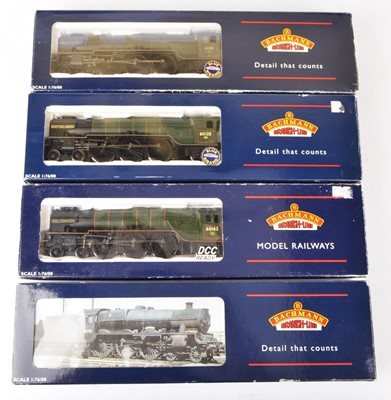 Lot 612 - Modified Bachmann 00 gauge BR Brunswick green Steam Locomotives and tenders  (4)