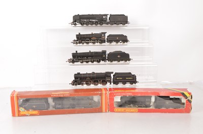 Lot 667 - Hornby Bachmann Mainline  00 gauge BR black Steam Locomotives and tenders (6)