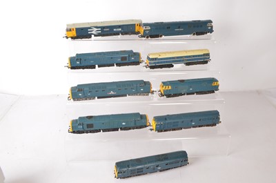 Lot 668 - Hornby Tri-ang Lima Airfix  00 gauge BR blue livery Diesel Locomotives (9)