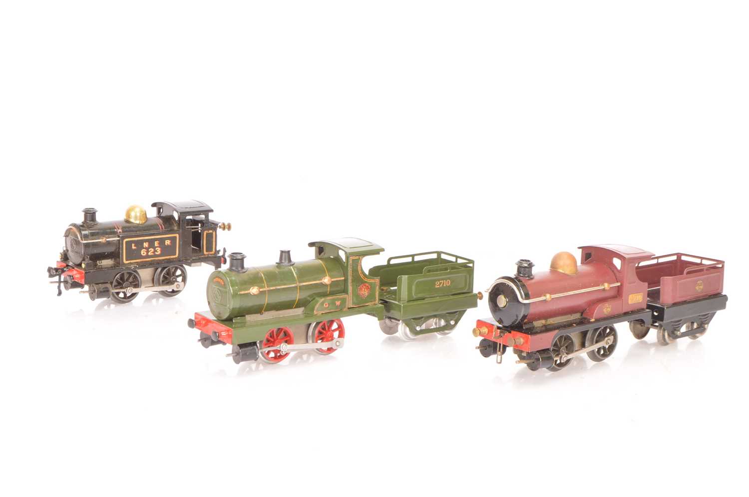 Lot 709 - Three early Hornby 0 Gauge clockwork Locomotives (5)