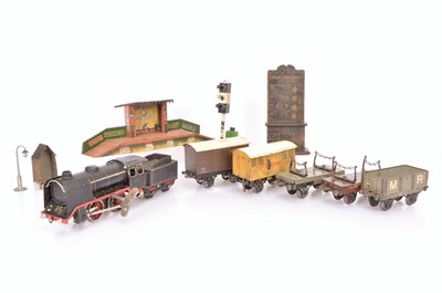 Lot 753 - A Marklin 0 Gauge clockwork R910 Locomotive Tender and other Items (qty)