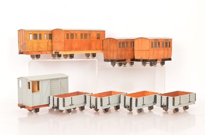 Lot 781 - A Rake of Kit-built G Scale (Gauge 1) Narrow Gauge Coaches and Wagons (9)