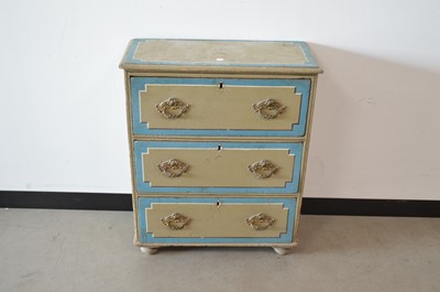 Lot 2 - A small 19th century and later painted chest of drawers