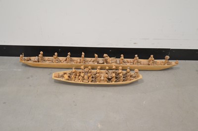 Lot 27 - Two Nigerian carved wooden boats