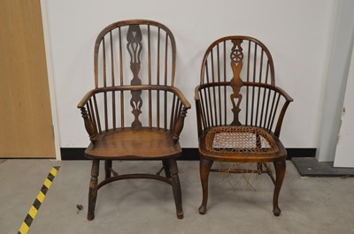Lot 40 - Two 19th century Windsor arm chairs