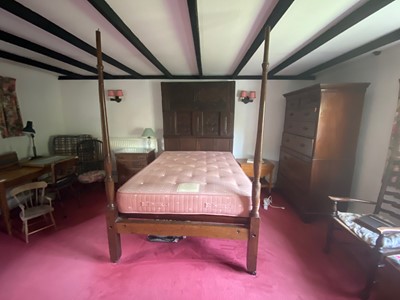 Lot 66 - An antique and later four poster bed