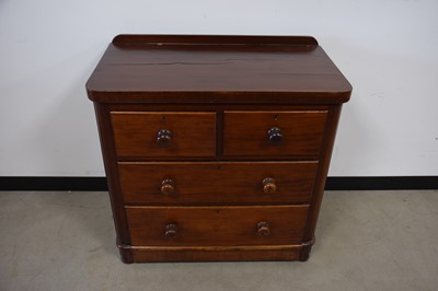 Lot 74 - A Victorian mahogany veneered chest of drawers
